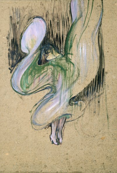 Studie för Loie Fuller (1862-1928) vid Folies-Bergere, 1893 (olja på kartong) av Henri de Toulouse Lautrec